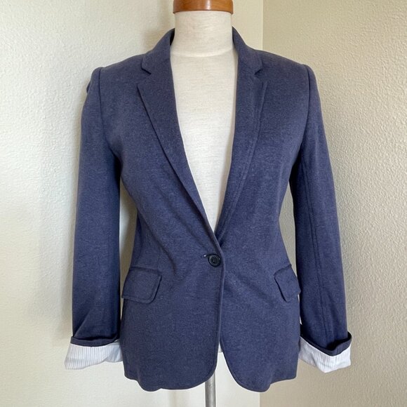 Aritzia Talula Blue Knit One Button Blazer Size 6 - Picture 1 of 9